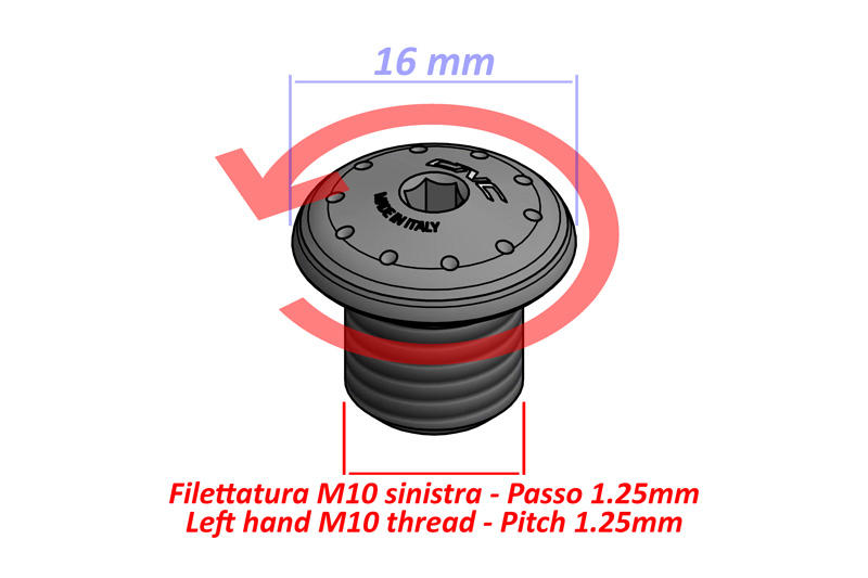 Tappo foro specchio M10 - Filettatura SX