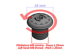 Tappo foro specchio M8 - Filettatura SX