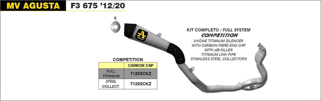 ARROW KIT COMPLETO MV AGUSTA F3 675 '12/20