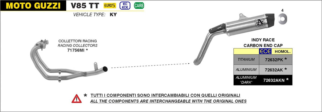 ARROW IMPIANTO SCARICO MOTO GUZZI V85 TT '21