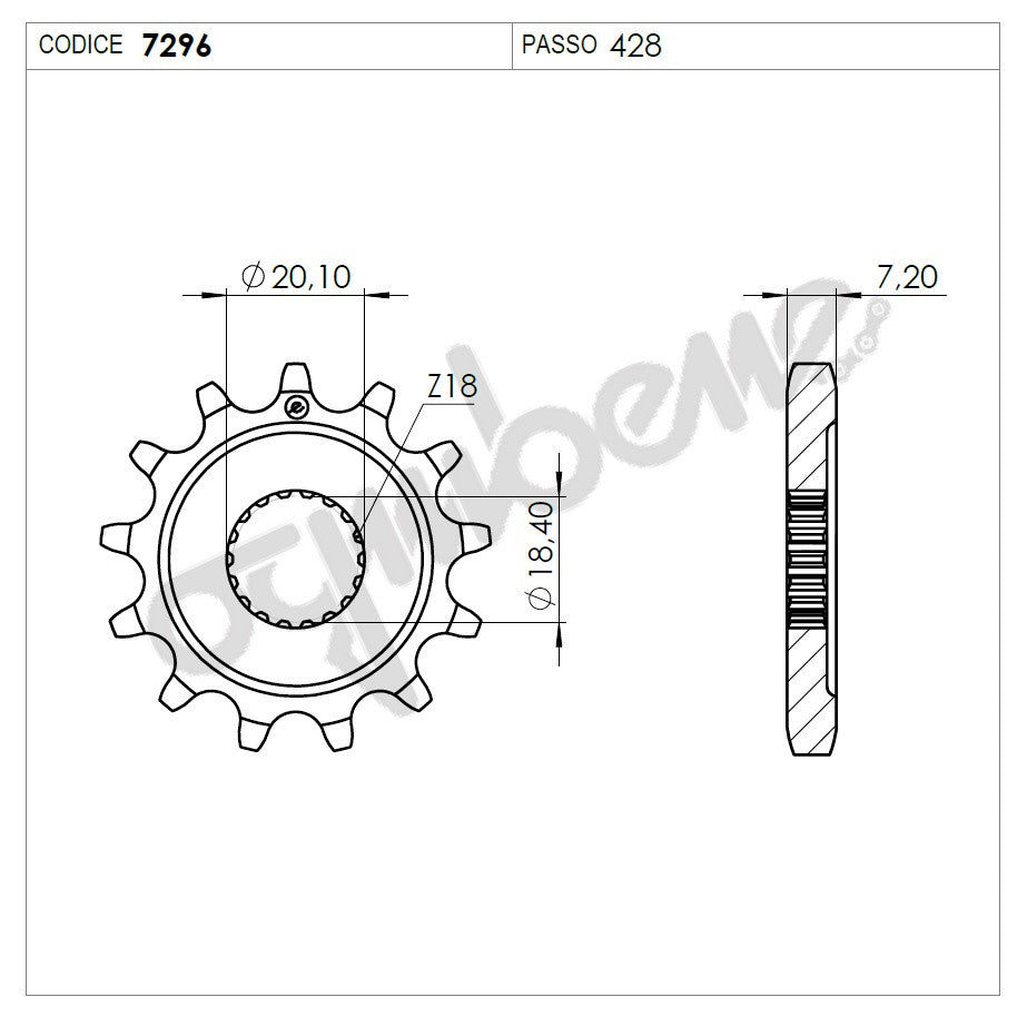 KIT TRASMISSIONE TROFEO  KSR TW 125 SM-X Cod.256194000