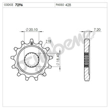 Carica l&#39;immagine nel visualizzatore Galleria, KIT TRASMISSIONE TROFEO  KSR TW 125 SM-X Cod.256194000