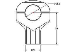 Riser manubrio conico altezza 59 mm
