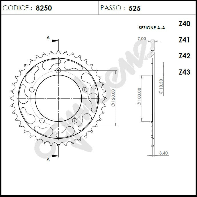 KIT TRASMISSIONE DID APRILIA RSV4 RR  Cod.376087000