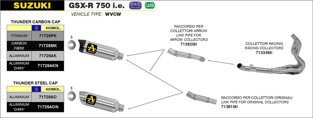 ARROW IMPIANTO SCARICO SUZUKI GSX-R 750 ie '08/10