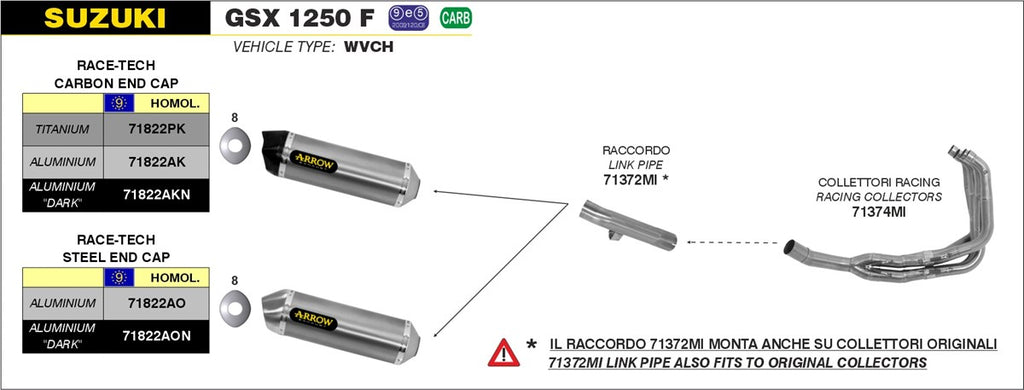 ARROW IMPIANTO SCARICO SUZUKI BANDIT 1250-1250 S '07/16 - GSX 1250 FA '10/16 