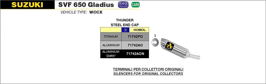 ARROW IMPIANTO SCARICO SUZUKI SVF 650GLADIUS '09/15
