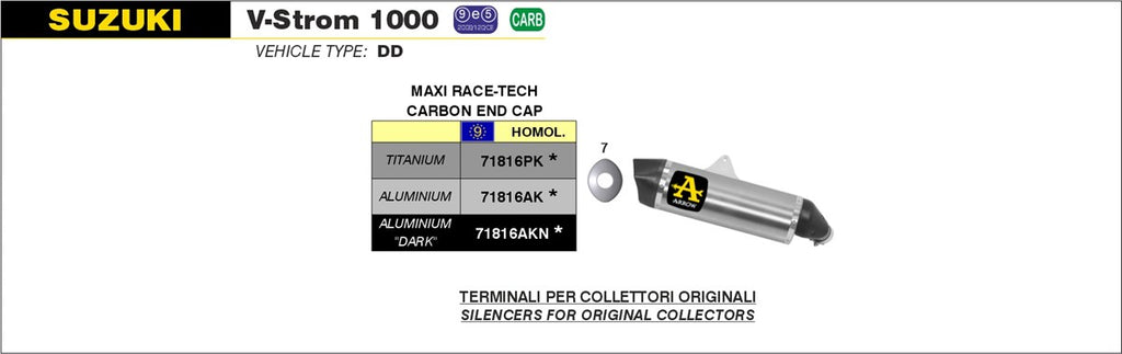 ARROW IMPIANTO SCARICO SUZUKI V-STROM 1000 '14/16