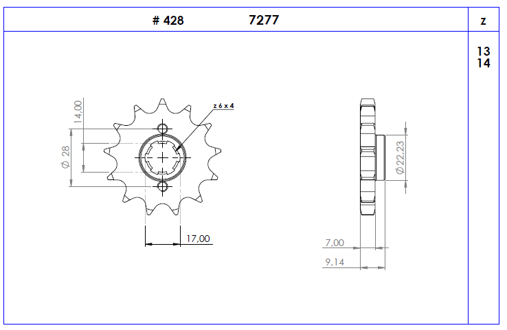 KIT TRASMISSIONE OGNIBENE APRILIA RX 125 '18/20