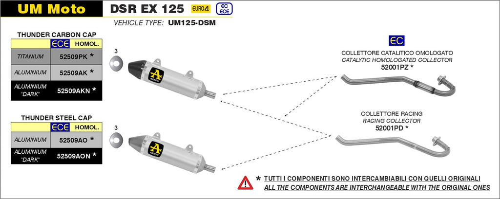 ARROW IMPIANTO SCARICO UM MOTO DSR EX 125 '18/20