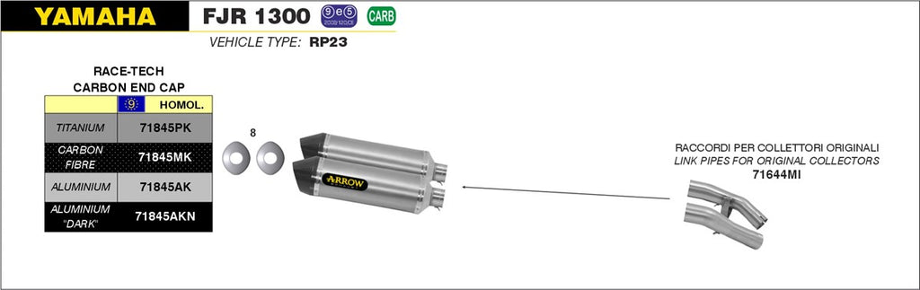 ARROW IMPIANTO SCARICO YAMAHA FJR 1300 '16