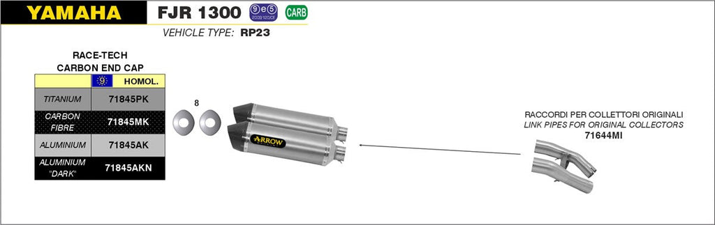 ARROW IMPIANTO SCARICO YAMAHA FJR 1300 '16