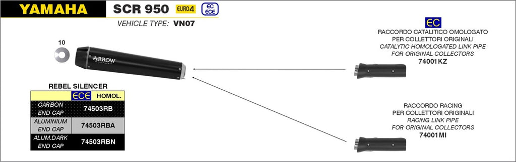 ARROW IMPIANTO SCARICO YAMAHA SCR 950 '17/20