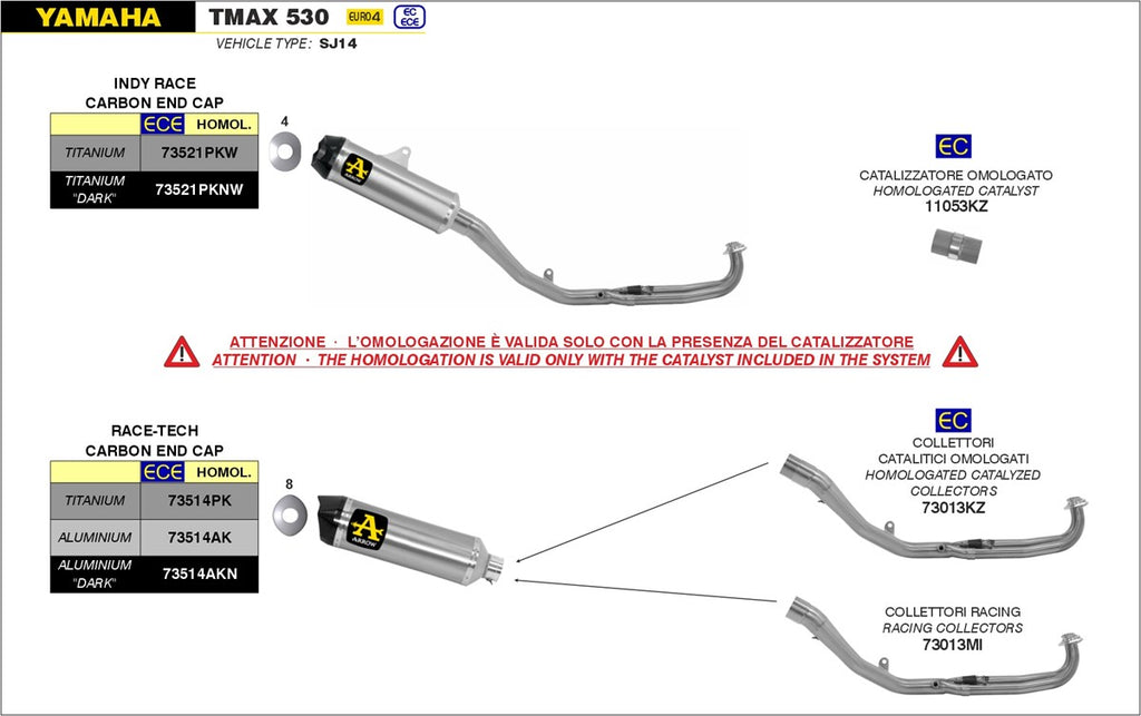 ARROW KIT IMPIANTO SCARICO TMAX 530 '17/19 - TMAX 560 '20/21