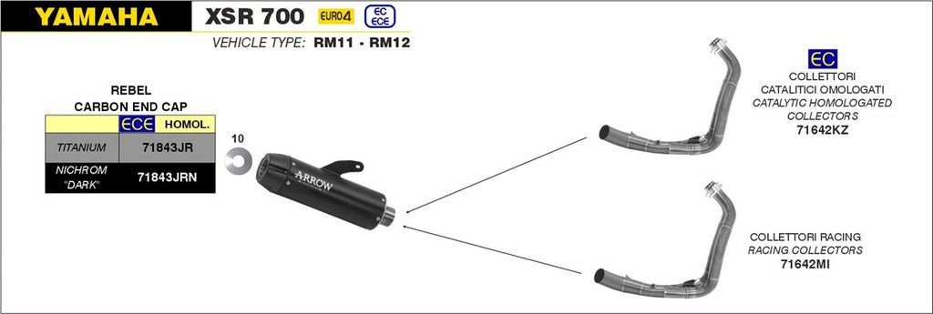 ARROW IMPIANTO SCARICO YAMAHA XSR  700 '16/20