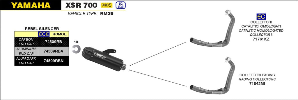 ARROW IMPIANTO SCARICO YAMAHA XSR  700 '21/24