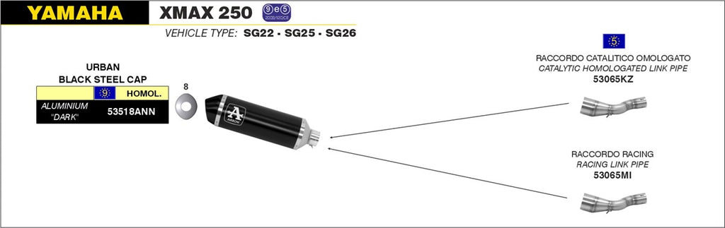 ARROW IMPIANTO SCARICO XMAX 250 '09/16