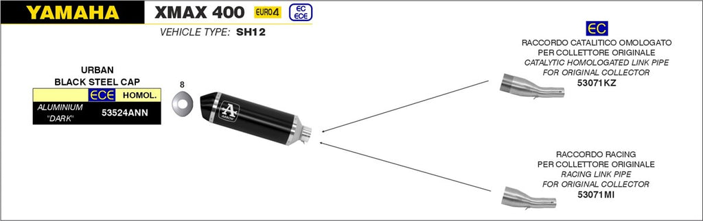 ARROW IMPIANTO SCARICO YAMAHA XMAX 400 '17/20