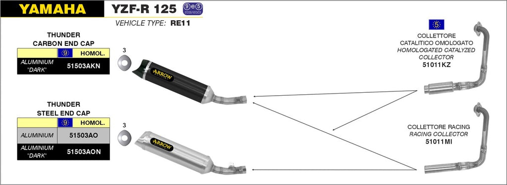 ARROW IMPIANTO SCARICO YZF-R 125 '14/16