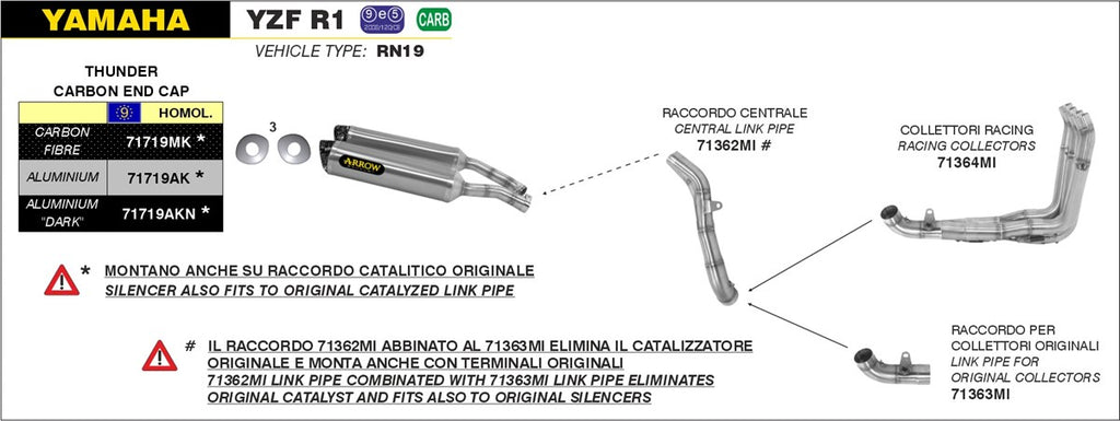 ARROW IMPIANTO SCARICO YAMAHA YZF R1 '07/08