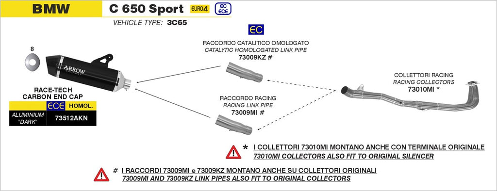 ARROW COLLETTORE BMW C 650 SPORT '16/20