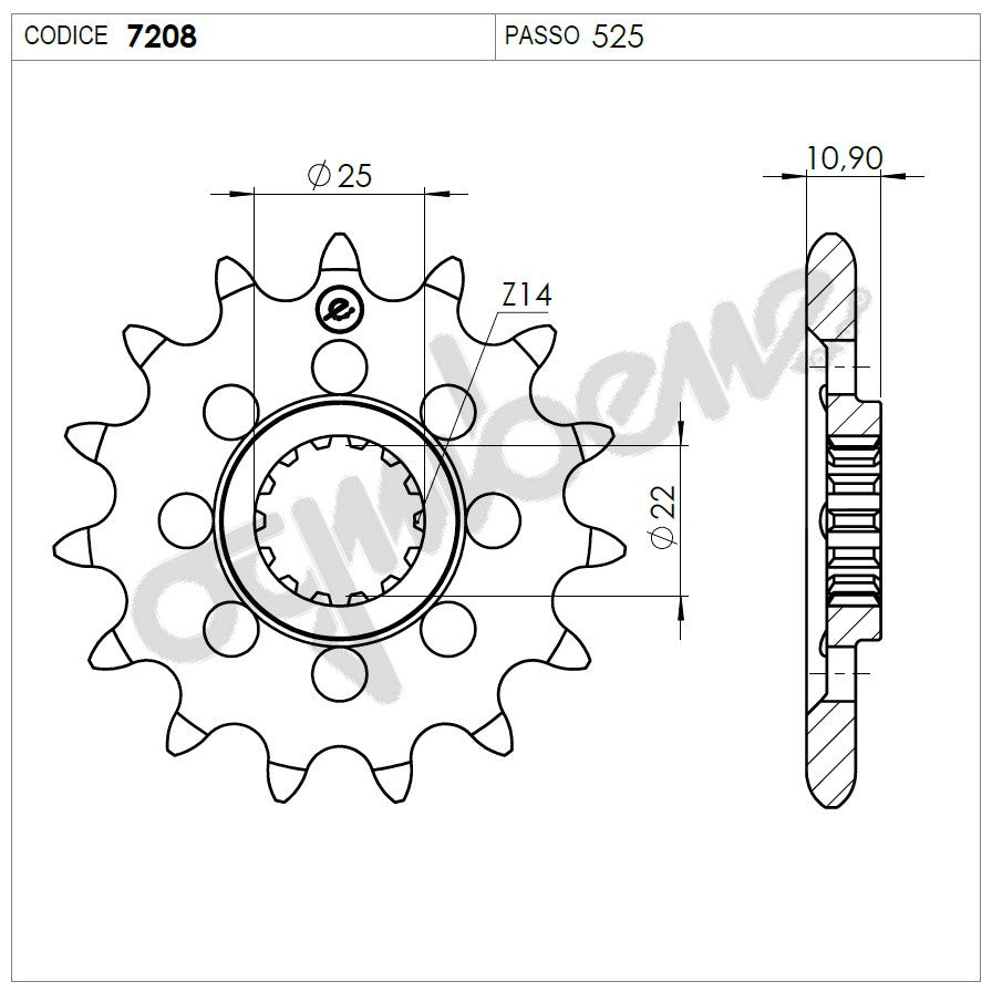 KIT TRASMISSIONE TROFEO MV AGUSTA Cod. 255844000