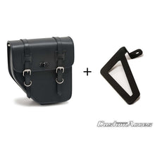 Carica l'immagine nel visualizzatore di Gallery, CUSTOM ACCES BORSA LATERALE DESTRA CON BASE METALLICA MOD. IBIZA CON SUPPORTO NERO - COD. APS015N - Presenta due chiusure con