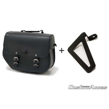 Carica l'immagine nel visualizzatore di Gallery, CUSTOM ACCES BORSA LATERALE DESTRA CON BASE METALLICA MOD. SANT LOUIS CON SUPPORTO NERO - COD. APS011N - Presenta due chiusure.
