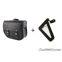 Carica l'immagine nel visualizzatore di Gallery, CUSTOM ACCES BORSA LATERALE DESTRA CON SUPPORTO MOD. SANT LOUIS - COD. APS004N - Presenta due chiusure. Dimensioni: 340x415x175 - NERO