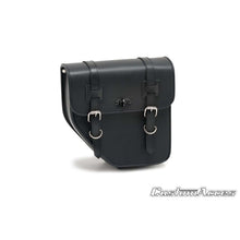 Carica l'immagine nel visualizzatore di Gallery, CUSTOM ACCES BORSA LATERALE DESTRA MOD. IBIZA CON BASE METALLICA NERO - COD. AP0013N - Presenta due chiusure con fibbia.
