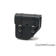 Carica l'immagine nel visualizzatore di Gallery, CUSTOM ACCES BORSA LATERALE DESTRA MOD. IBIZA CON BASE METALLICA NERO - COD. AP0014N - Presenta due chiusure con fibbia.