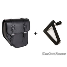 Carica l'immagine nel visualizzatore di Gallery, CUSTOM ACCES BORSA LATERALE DESTRA MOD. IBIZA CON SUPPORTO NERO - COD. APM001N - Presenta due chiusure con fibbia. Dimensioni