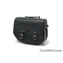 Carica l'immagine nel visualizzatore di Gallery, CUSTOM ACCES BORSA LATERALE DESTRA MOD. SANT LOUIS CON BASE METALLICA NERO - COD. AP0011N - Presenta due chiusure. Dimensioni: