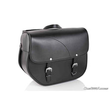 Carica l'immagine nel visualizzatore di Gallery, CUSTOM ACCES BORSA LATERALE DESTRA MOD. SANT LOUIS NERO - COD. AP0001N - Presenta due chiusure. Dimensioni: 340x415x175 mm.