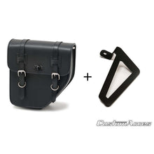 Carica l'immagine nel visualizzatore di Gallery, CUSTOM ACCES BORSA LATERALE SINISTRA CON BASE METALLICA MOD. IBIZA CON SUPPORTO NERO - COD. APS016N - Presenta due chiusure con