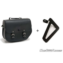 Carica l'immagine nel visualizzatore di Gallery, CUSTOM ACCES BORSA LATERALE SINISTRA CON BASE METALLICA MOD. SANT LOUIS CON SUPPORTO NERO - COD. APS012N - Presenta due