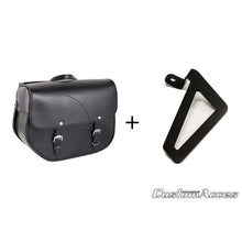Carica l'immagine nel visualizzatore di Gallery, CUSTOM ACCES BORSA LATERALE SINISTRA CON SUPPORTO MOD. SANT LOUIS NERO - COD. APS005N - Presenta due chiusure. Dimensioni: