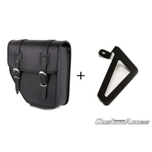 Carica l'immagine nel visualizzatore di Gallery, CUSTOM ACCES BORSA LATERALE SINISTRA MOD. IBIZA CON SUPPORTO NERO - COD. APM002N - Presenta due chiusure con fibbia. Dimensioni