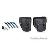 CUSTOM ACCES COPPIA DI BORSE LATERALI CON SUPPORTO MOD. IBIZA NERO - COD. API003N - resenta due chiusure con fibbia. Dimensioni