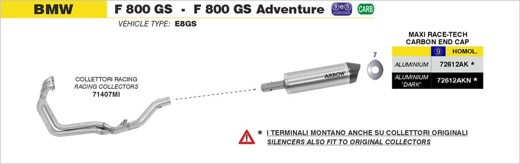 ARROW COLLETTORE BMW 800 GS '08/16 - F 800GS Adventure '13/16