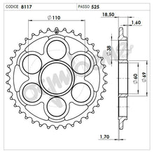 Carica l&#39;immagine nel visualizzatore di Gallery, KIT TRASMISSIONE TROFEO DUCATI Cod. 2559281541