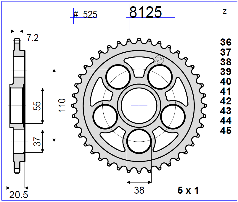 KIT TRASMISSIONE TROFEO DUCATI Cod. 255691000