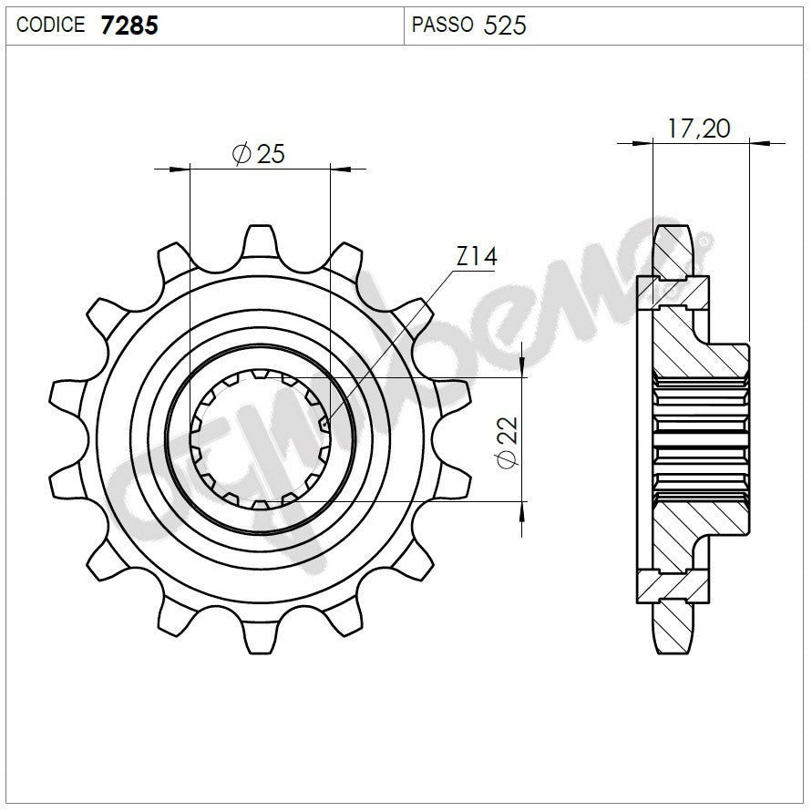 KIT TRASMISSIONE TROFEO DUCATI Cod. 2559231542