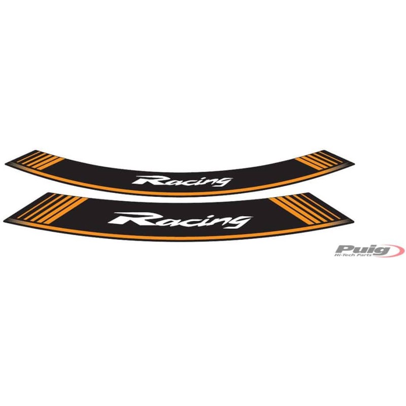 PUIG ADESIVI CERCHI CON LOGO RACING COLORE ARANCIONE