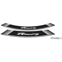 Carica l'immagine nel visualizzatore di Gallery, PUIG ADESIVI CERCHI CON LOGO RACING COLORE BIANCO