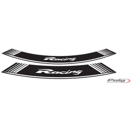PUIG ADESIVI CERCHI CON LOGO RACING COLORE BIANCO
