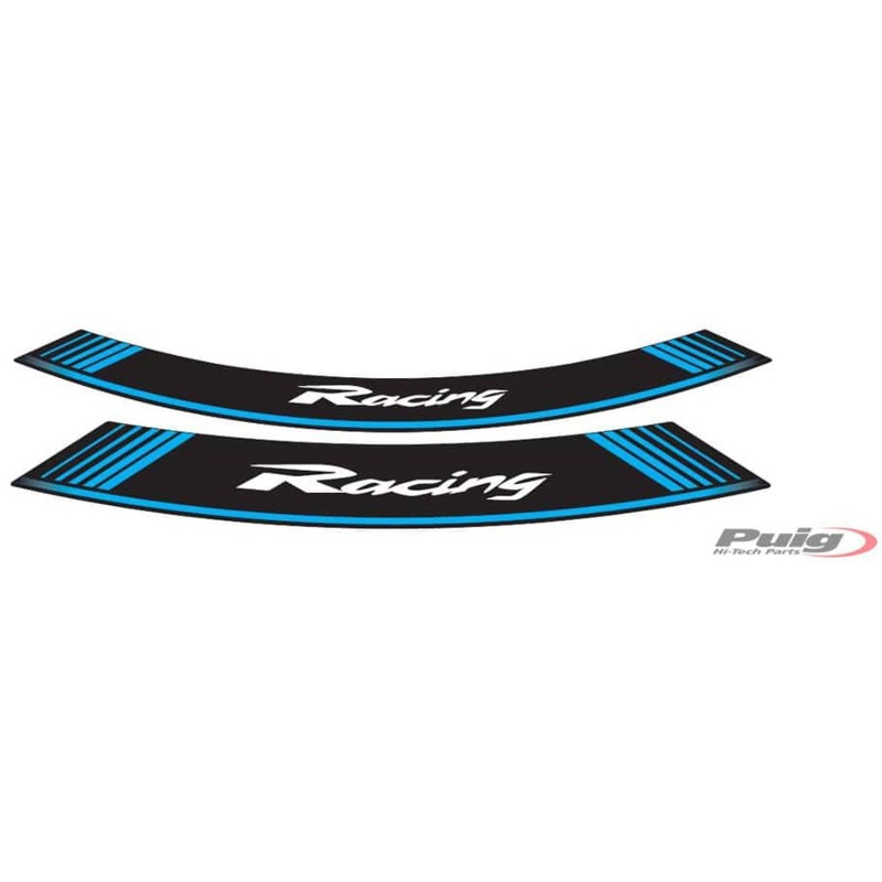 PUIG ADESIVI CERCHI CON LOGO RACING COLORE BLU