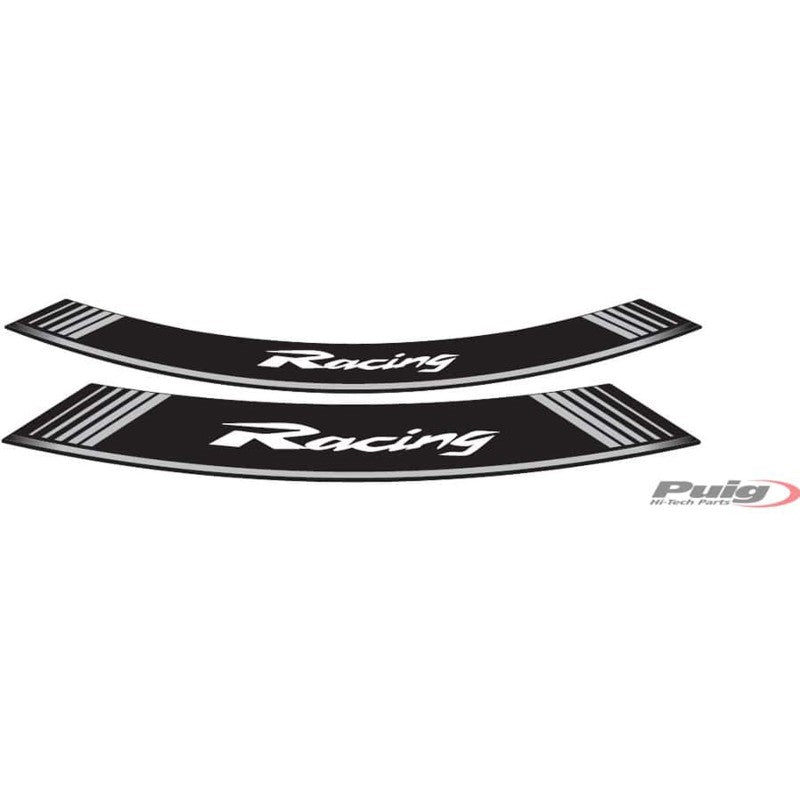 PUIG ADESIVI CERCHI CON LOGO RACING COLORE SILVER