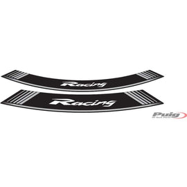 PUIG ADESIVI CERCHI CON LOGO RACING COLORE SILVER