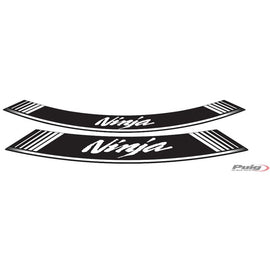 PUIG ADESIVI CERCHI KAWASAKI NINJA BIANCO - Il set consiste di 8 strisce adesive - COD. 5528B